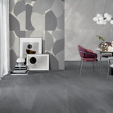 Giorbello Hurricane Coal 24-in x 24-in Glazed Porcelain Stone Look Floor and Wall Tile (12-sq. ft/ Carton)