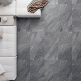 Giorbello Hurricane Coal 24-in x 24-in Glazed Porcelain Stone Look Floor and Wall Tile (12-sq. ft/ Carton)