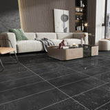 Giorbello Carved Moon Black 12-in x 24-in Glazed Porcelain Floor and Wall Tile (10-sq. ft/ Carton)