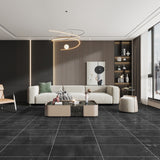Giorbello Carved Moon Black 12-in x 24-in Glazed Porcelain Floor and Wall Tile (10-sq. ft/ Carton)