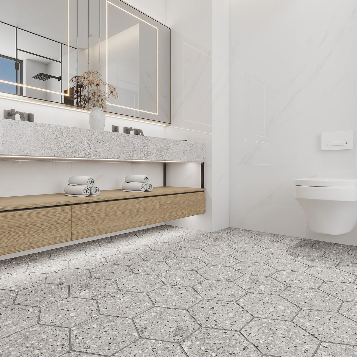 Giorbello Ceppo Silver 10-in x 10-in Glazed Porcelain Stone Look Floor and Wall Tile (17.36-sq. ft/ Carton)