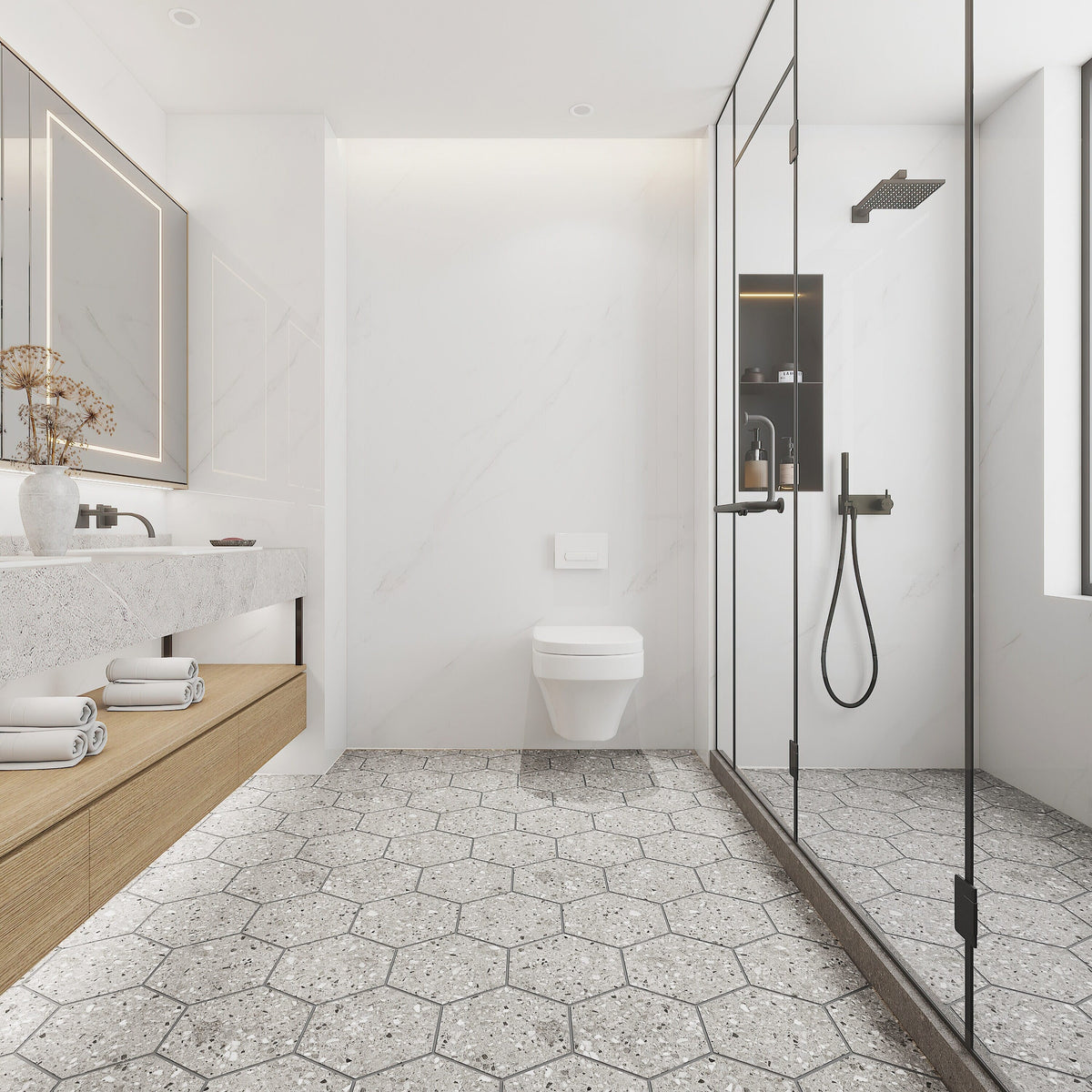Giorbello Ceppo Silver 10-in x 10-in Glazed Porcelain Stone Look Floor and Wall Tile (17.36-sq. ft/ Carton)