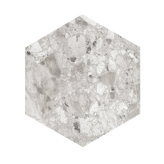 Giorbello (Sample) Silver 10-in x 10-in Matte Porcelain Stone Look Floor and Wall Tile