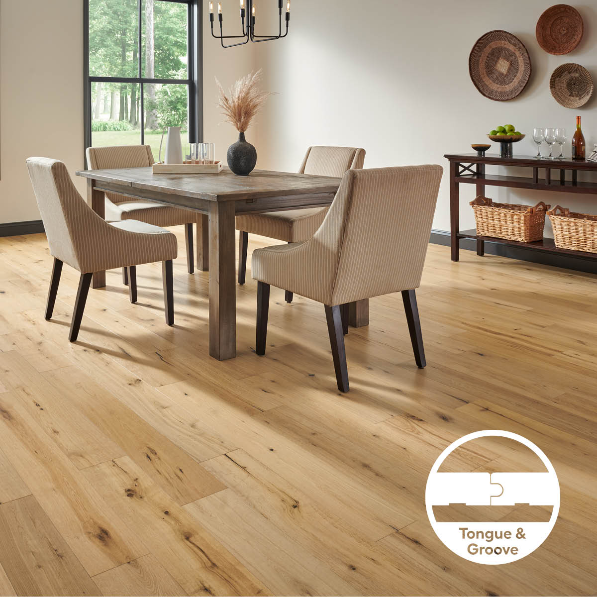 Bruce America's Best Choice Golden Natural White Oak 6-1/2-in W x 3/8-in T x Varying Length Wirebrushed Engineered Hardwood Flooring (32.11-sq ft / Carton)