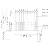ALEKO Fence Panels 7-ft H x 6-ft W Black Steel Spaced Picket Arched-top Security Fence Panel