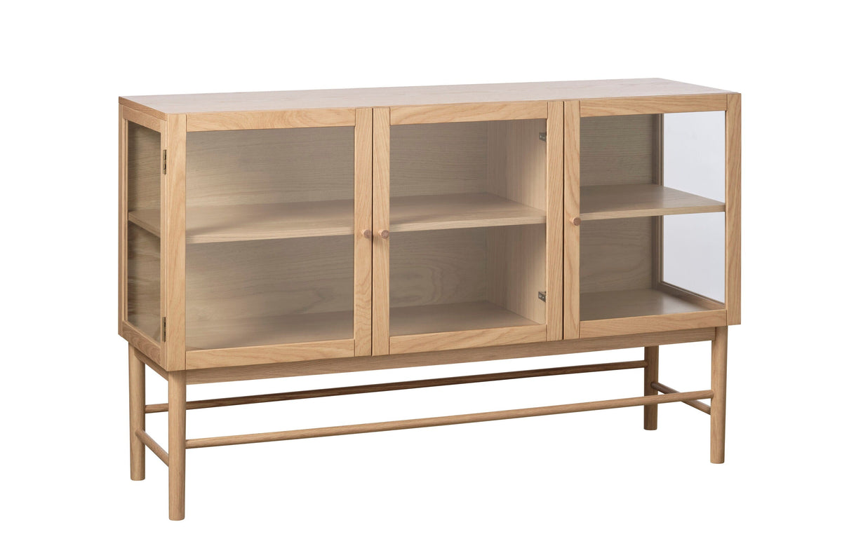Natural Oak Contemporary/Modern Wood Media Cabinet
