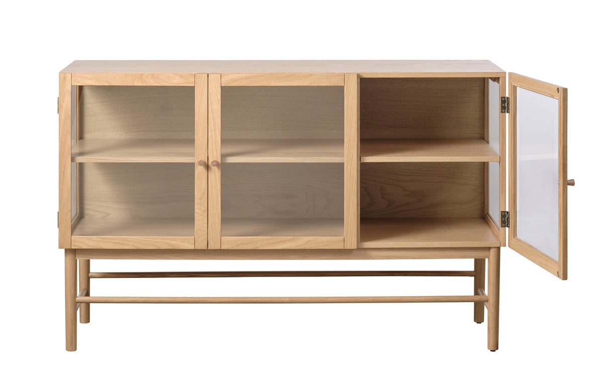 Natural Oak Contemporary/Modern Wood Media Cabinet