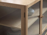 Natural Oak Contemporary/Modern Wood Media Cabinet