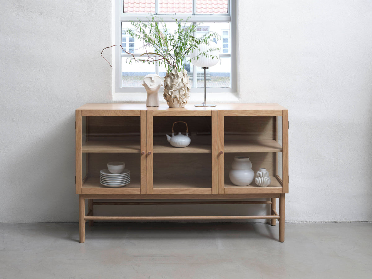Natural Oak Contemporary/Modern Wood Media Cabinet