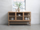 Natural Oak Contemporary/Modern Wood Media Cabinet