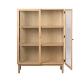 Natural Oak Contemporary/Modern Wood Media Cabinet