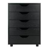 Winsome Wood Halifax Black 5-Drawer 19.21-in File Cabinet