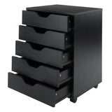Winsome Wood Halifax Black 5-Drawer 19.21-in File Cabinet