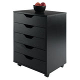 Winsome Wood Halifax Black 5-Drawer 19.21-in File Cabinet