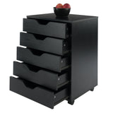 Winsome Wood Halifax Black 5-Drawer 19.21-in File Cabinet