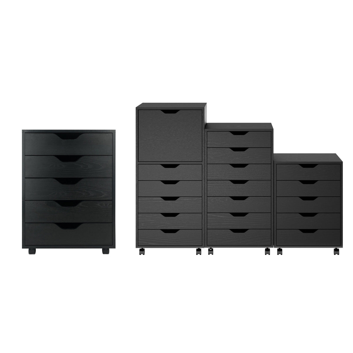 Winsome Wood Halifax Black 5-Drawer 19.21-in File Cabinet