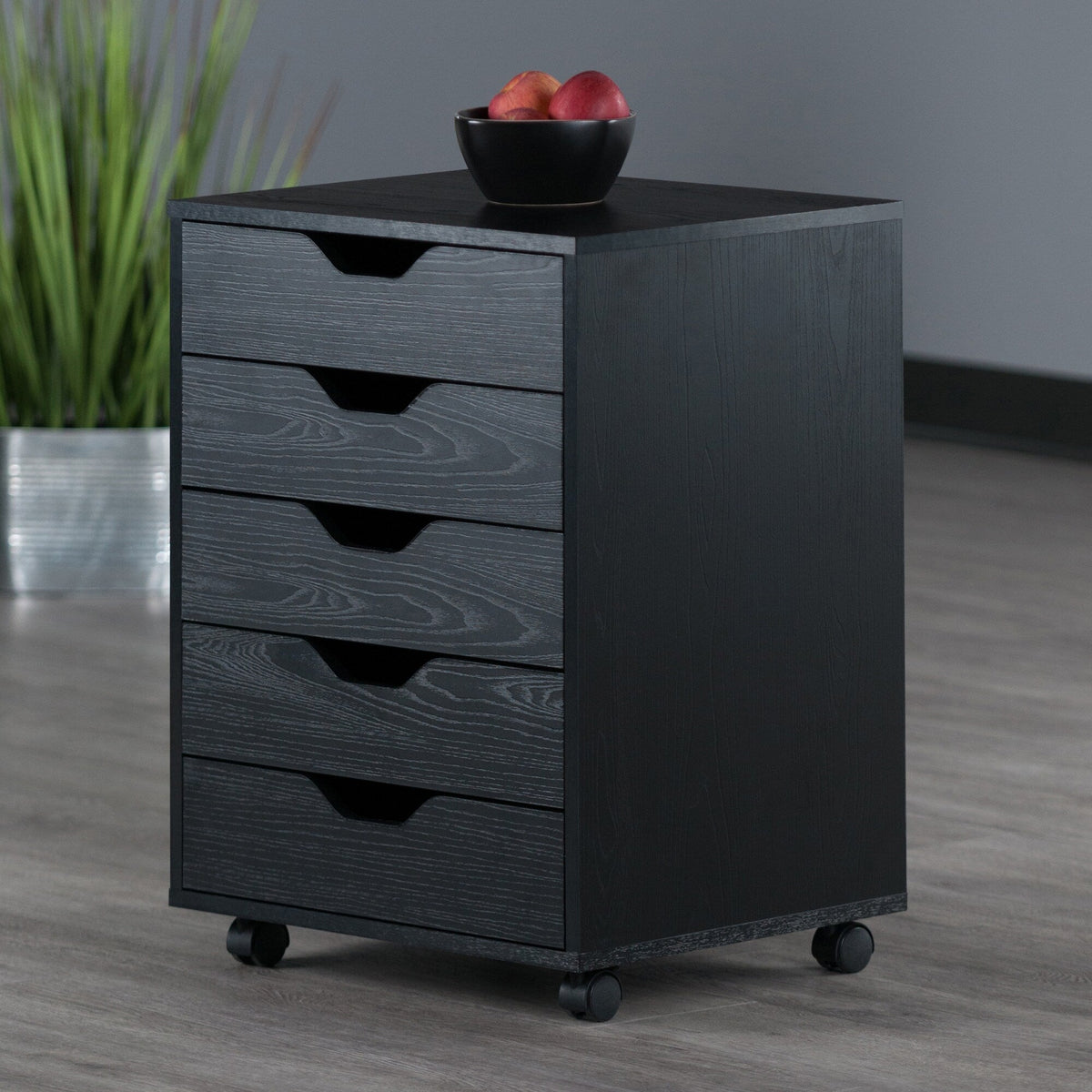 Winsome Wood Halifax Black 5-Drawer 19.21-in File Cabinet