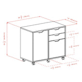 Winsome Wood Halifax Black 3-Drawer 30.71-in File Cabinet