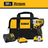 DEWALT XTREME 12-Volt MAX 1/4-in Variable Speed Brushless Cordless Impact Driver Kit, DCF801F2 (2 Batteries, Charger, Bag)
