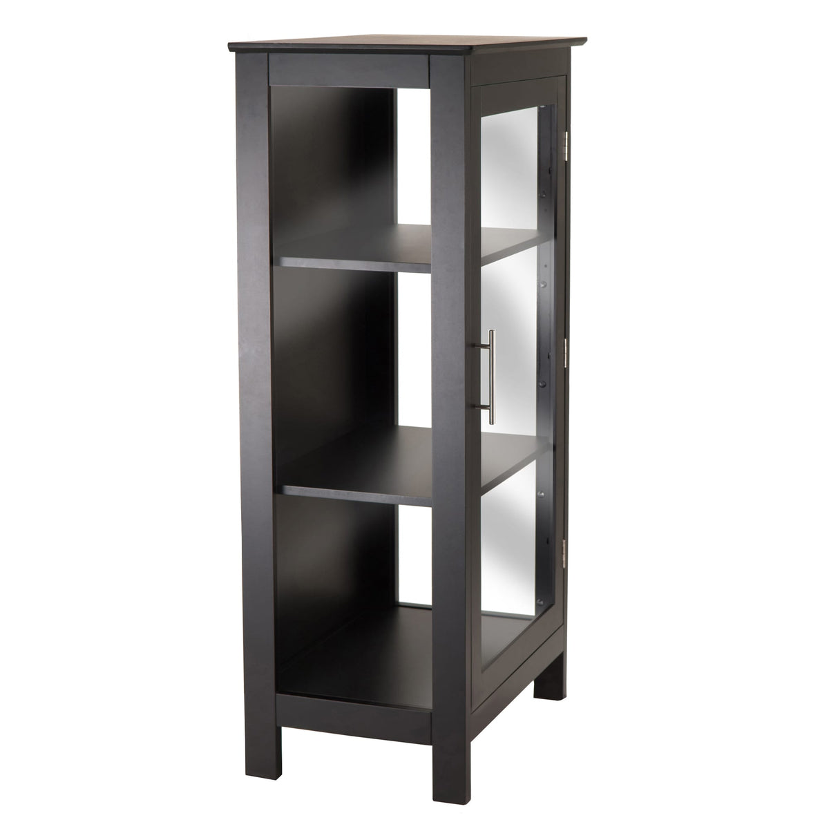 Winsome Wood Poppy Transitional Black Wood Curio Cabinet