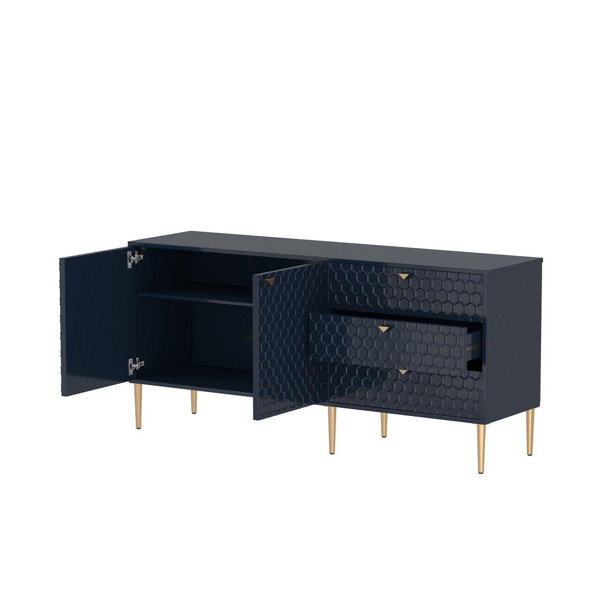 Clihome Modern/Contemporary Navy Tv Cabinet (Accommodates TVs up to 60-in)