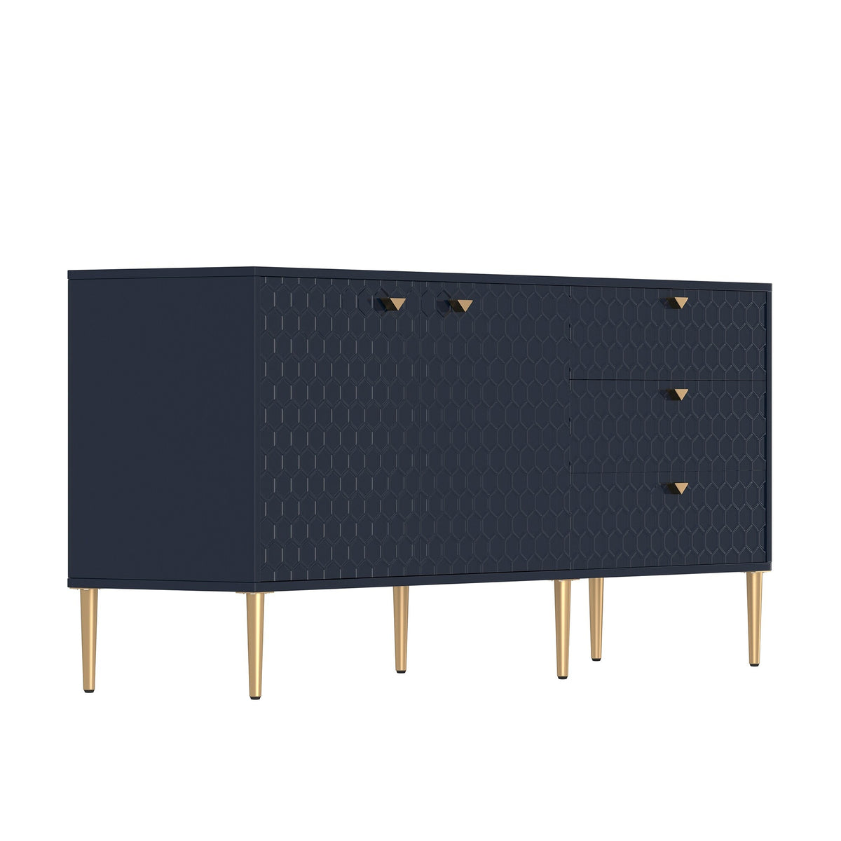 Clihome Modern/Contemporary Navy Tv Cabinet (Accommodates TVs up to 60-in)