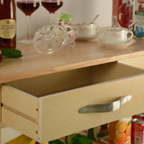 Miki Shinly Brown Mdf Base with Mdf Top Rolling Kitchen Cart (17-in x 45-in x 35-in)
