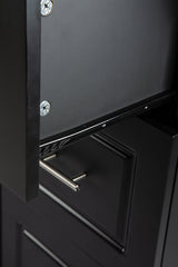 Miki Shinly Black Mdf Base with Mdf Top Rolling Kitchen Island (17-in x 53.93-in x 36.22-in)