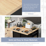 Miki Shinly Black Mdf Base with Mdf Top Rolling Kitchen Island (29.33-in x 39.8-in x 33.7-in)