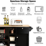 Miki Shinly Black Mdf Base with Mdf Top Rolling Kitchen Island (22.83-in x 50.8-in x 9.06-in)