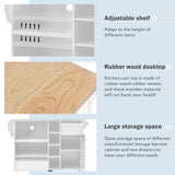 Miki Shinly White Mdf Base with Mdf Top Rolling Kitchen Island (18.1-in x 50.8-in x 36.2-in)