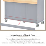 Miki Shinly Gray Mdf Base with Mdf Top Rolling Kitchen Island (29.5-in x 52.76-in x 36.81-in)