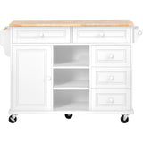 Miki Shinly White Mdf Base with Mdf Top Rolling Kitchen Island (29.5-in x 52.76-in x 36.81-in)