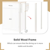 Miki Shinly White Mdf Base with Wood Top Rolling Kitchen Island (18.5-in x 54.33-in x 36.22-in)