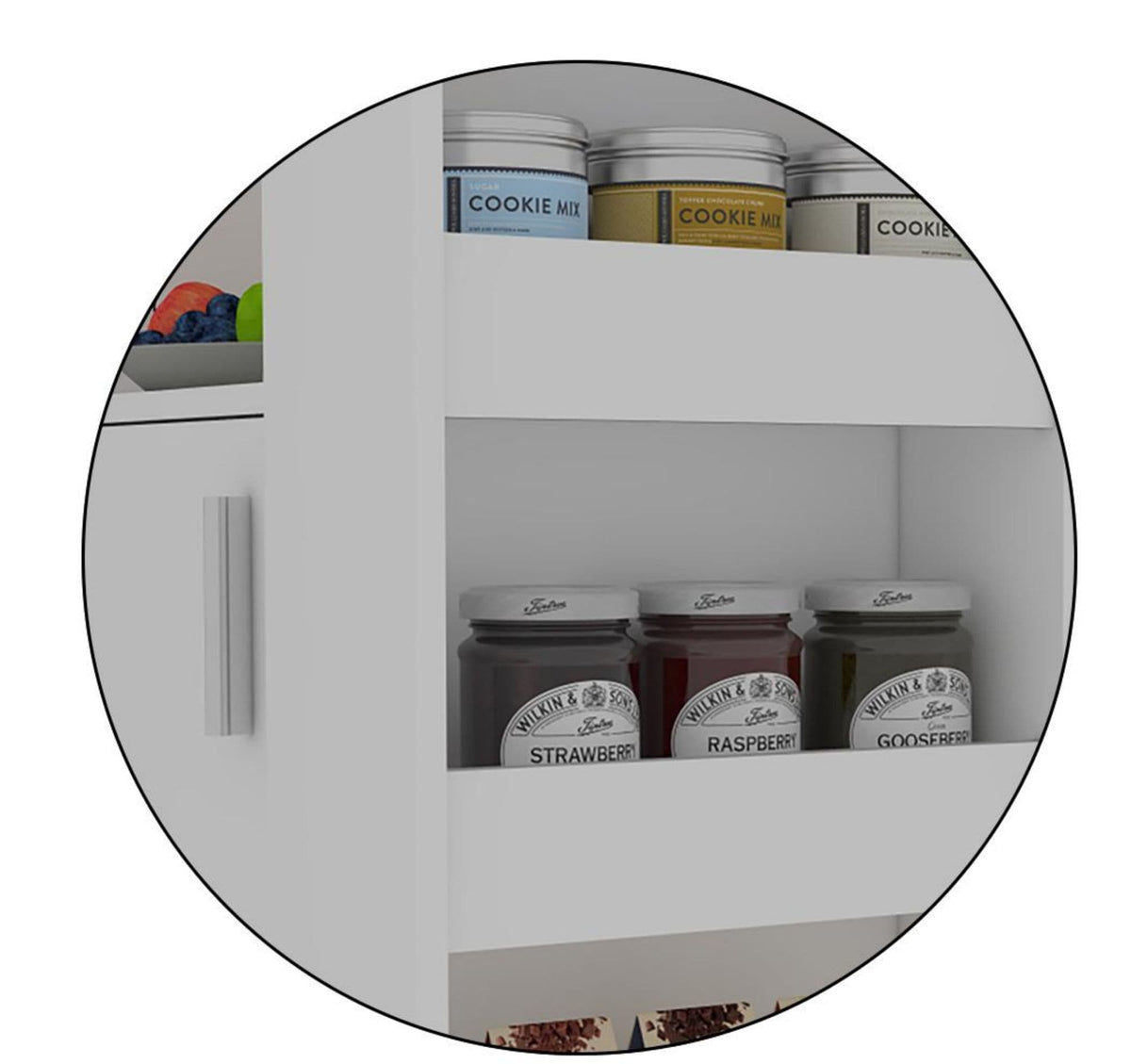 Miki Shinly White Mdf Base with Mdf Top Rolling Kitchen Island (15.7-in x 33.86-in x 23.6-in)