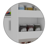 Miki Shinly White Mdf Base with Mdf Top Rolling Kitchen Island (15.7-in x 33.86-in x 23.6-in)