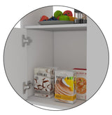 Miki Shinly White Mdf Base with Mdf Top Rolling Kitchen Island (15.7-in x 33.86-in x 23.6-in)