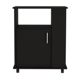 Miki Shinly Black Mdf Base with Mdf Top Rolling Kitchen Island (23.6-in x 15.7-in x 28.9-in)