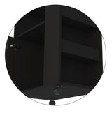 Miki Shinly Black Mdf Base with Mdf Top Rolling Kitchen Island (23.6-in x 15.7-in x 28.9-in)