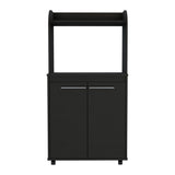 Miki Shinly Black Mdf Base with Mdf Top Rolling Kitchen Island (24.89-in x 14.19-in x 49.23-in)