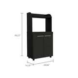 Miki Shinly Black Mdf Base with Mdf Top Rolling Kitchen Island (24.89-in x 14.19-in x 49.23-in)