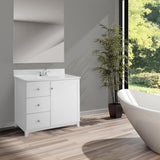 31 in. W x 19 in. D Cultured Marble Vanity Top in Solid White with Solid White Basin with 4 in. Faucet Spread - Super Arbor