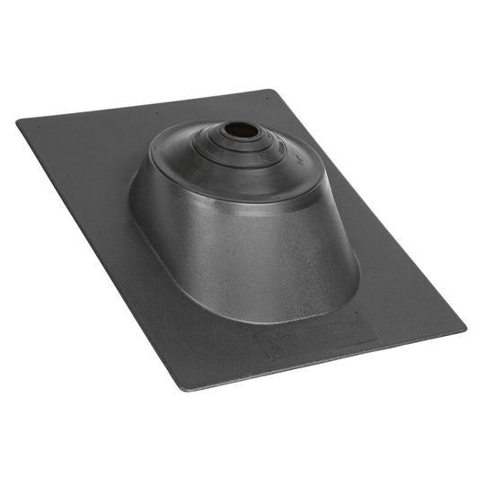 TRI-BUILT 4-in-1 Hardbase Pipe Flashing, Black, 1-1/4" to 4" (TRIHB41)