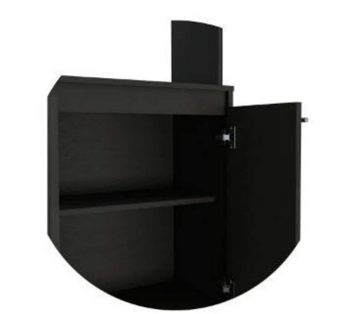Miki Shinly Black Mdf Base with Mdf Top Rolling Kitchen Island (24.89-in x 14.19-in x 49.23-in)