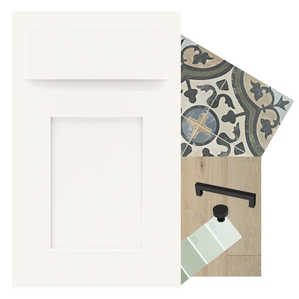 Diamond Express Jamestown 36-in W x 34.5-in H x 24-in D White Partial Overlay 3-Drawer Base Fully Assembled Plywood Cabinet (Recessed Panel Shaker Style)