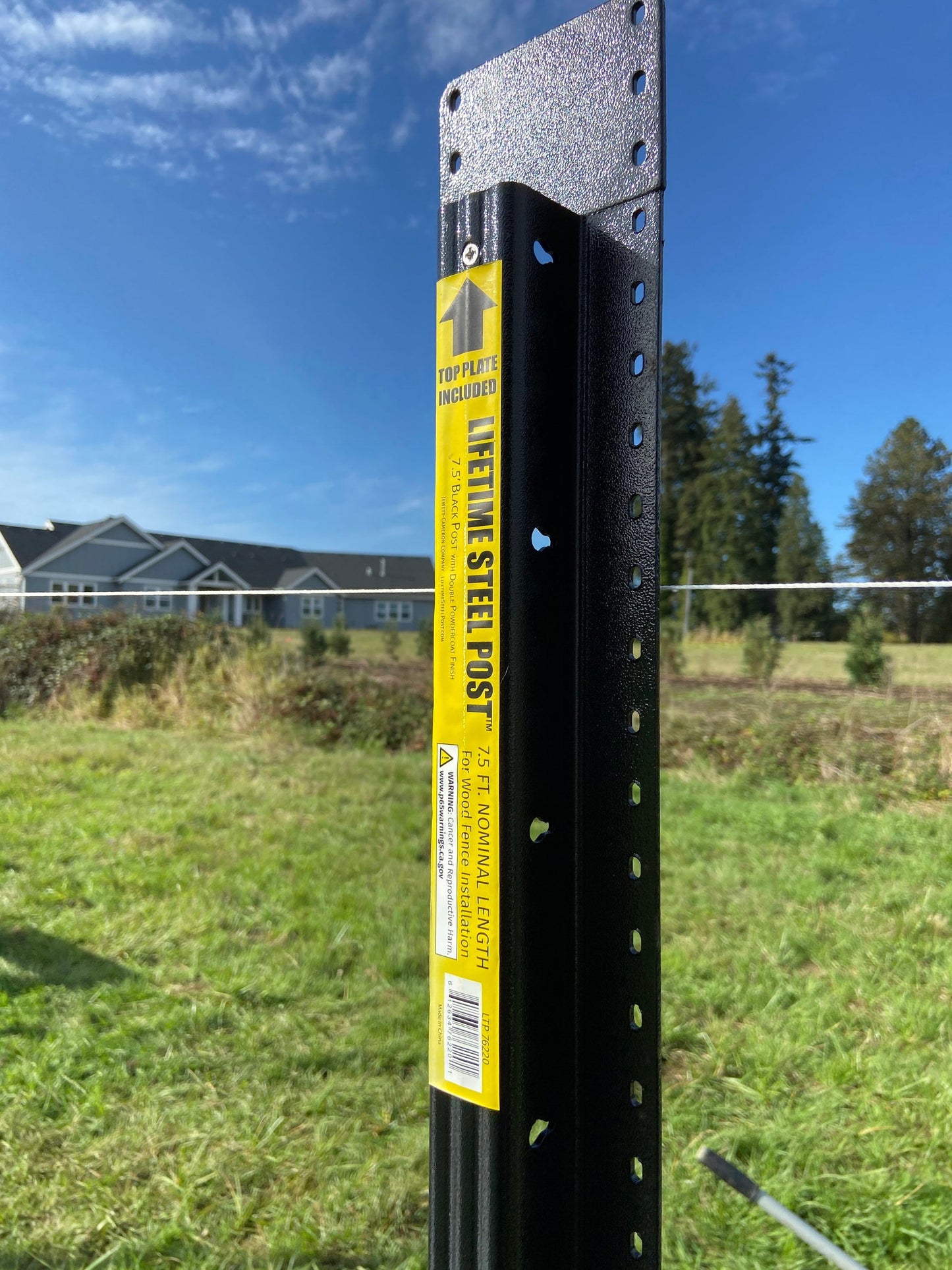 Lifetime Steel Post 7-1/2-ft H x 4-in W Black Steel Post and Rail Yard Line Fence Post