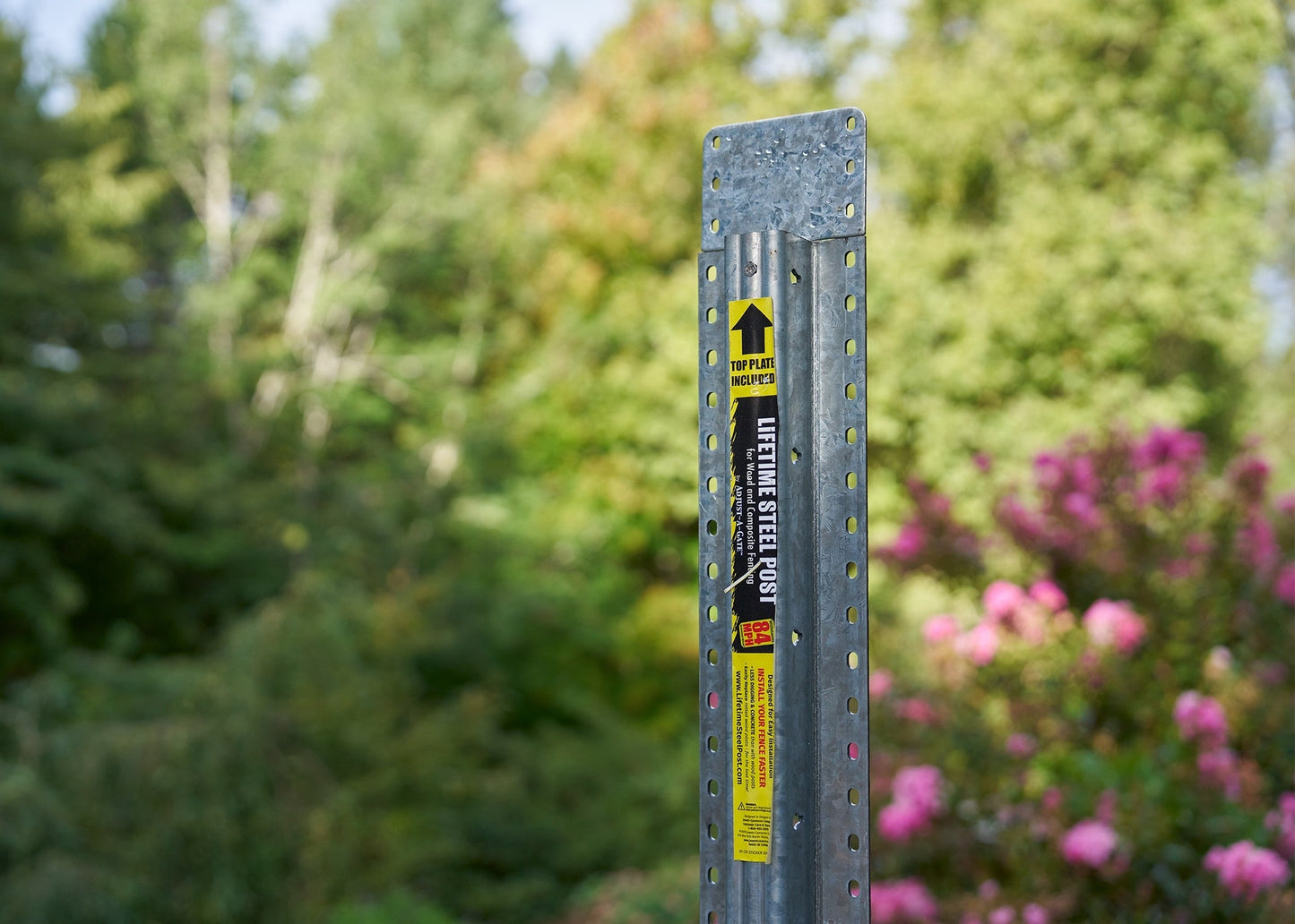Lifetime Steel Post 7-ft H x 4-in W Galvanized Steel Post and Rail Yard Line Fence Post