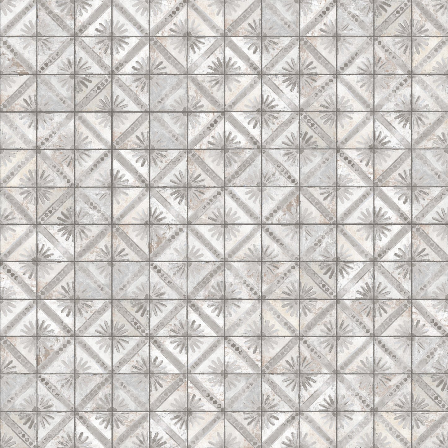 Affinity Tile Harmonia Kings Marrakech Grey 13-in x 13-in Matte Ceramic Encaustic Floor and Wall Tile product image