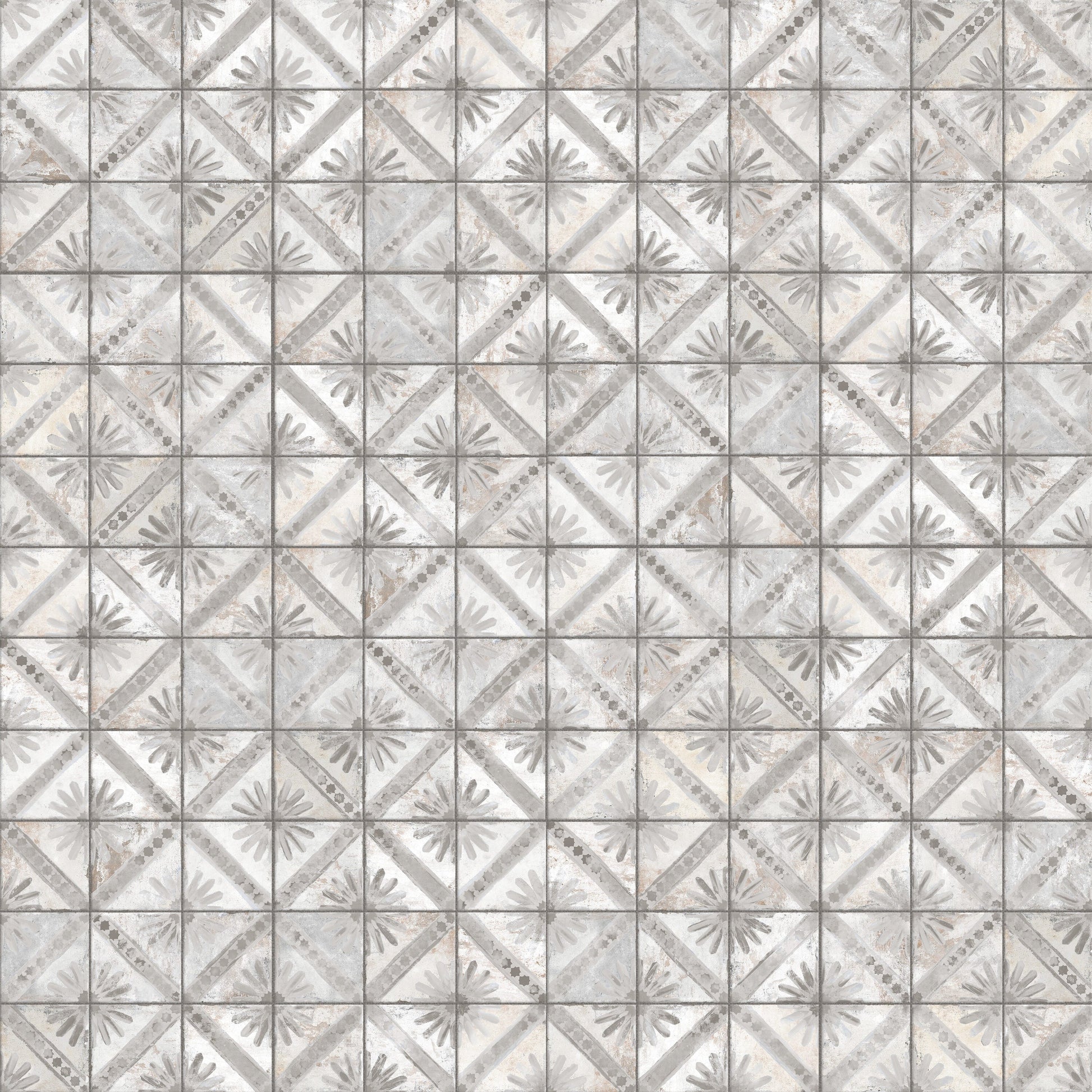 Affinity Tile Harmonia Kings Marrakech Grey 13-in x 13-in Matte Ceramic Encaustic Floor and Wall Tile product image