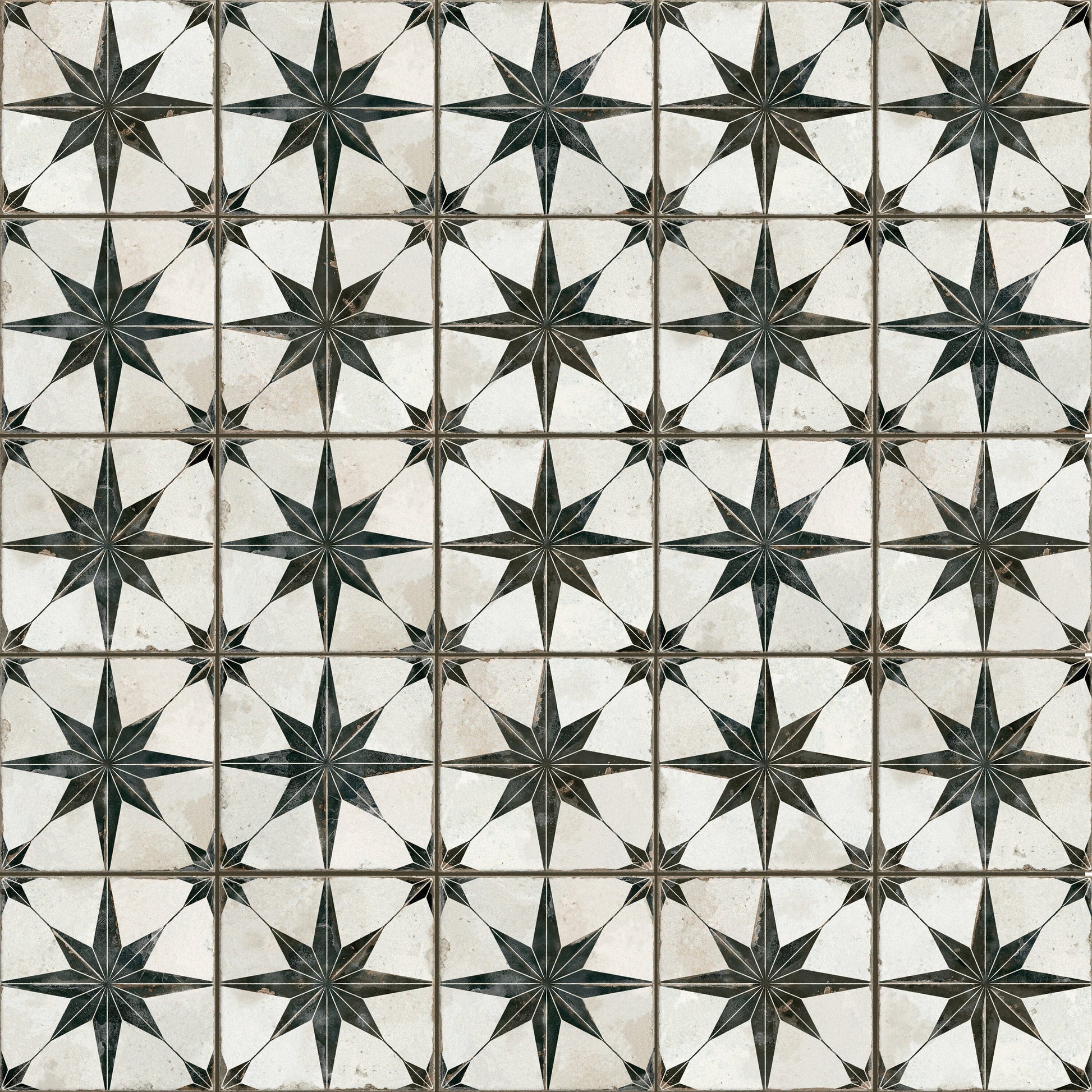Affinity Tile Kings Star North Nero 13-in x 13-in Matte Ceramic Encaustic Floor and Wall Tile product image